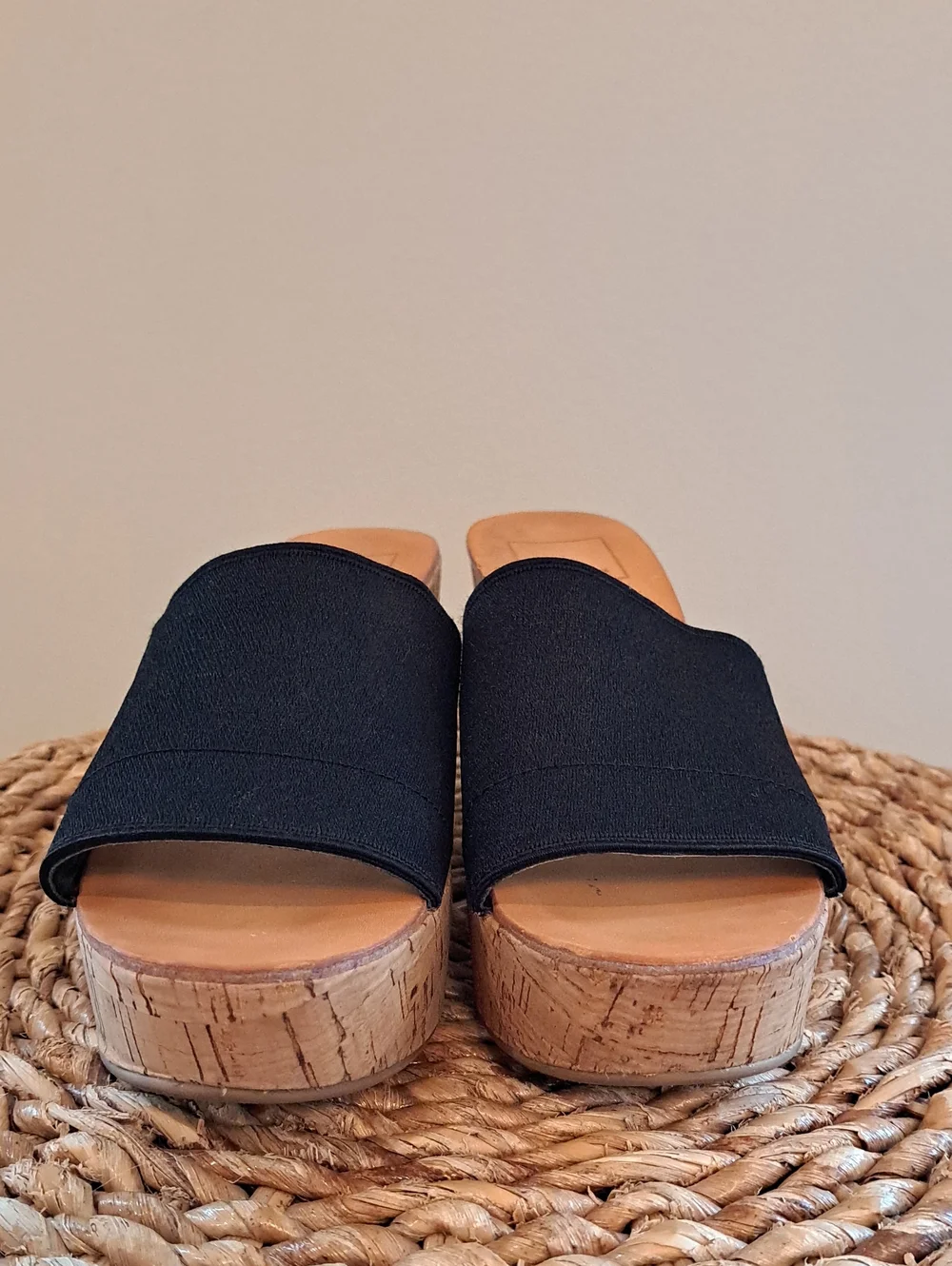 Dolce Vita Womens Ismerelda Summer Black Stretch‎ Platform Slide Sandals 6